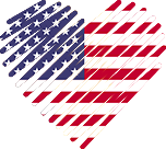 Logo of Top Desites De Encontros - USA, Heart Shaped Image of USA flag.